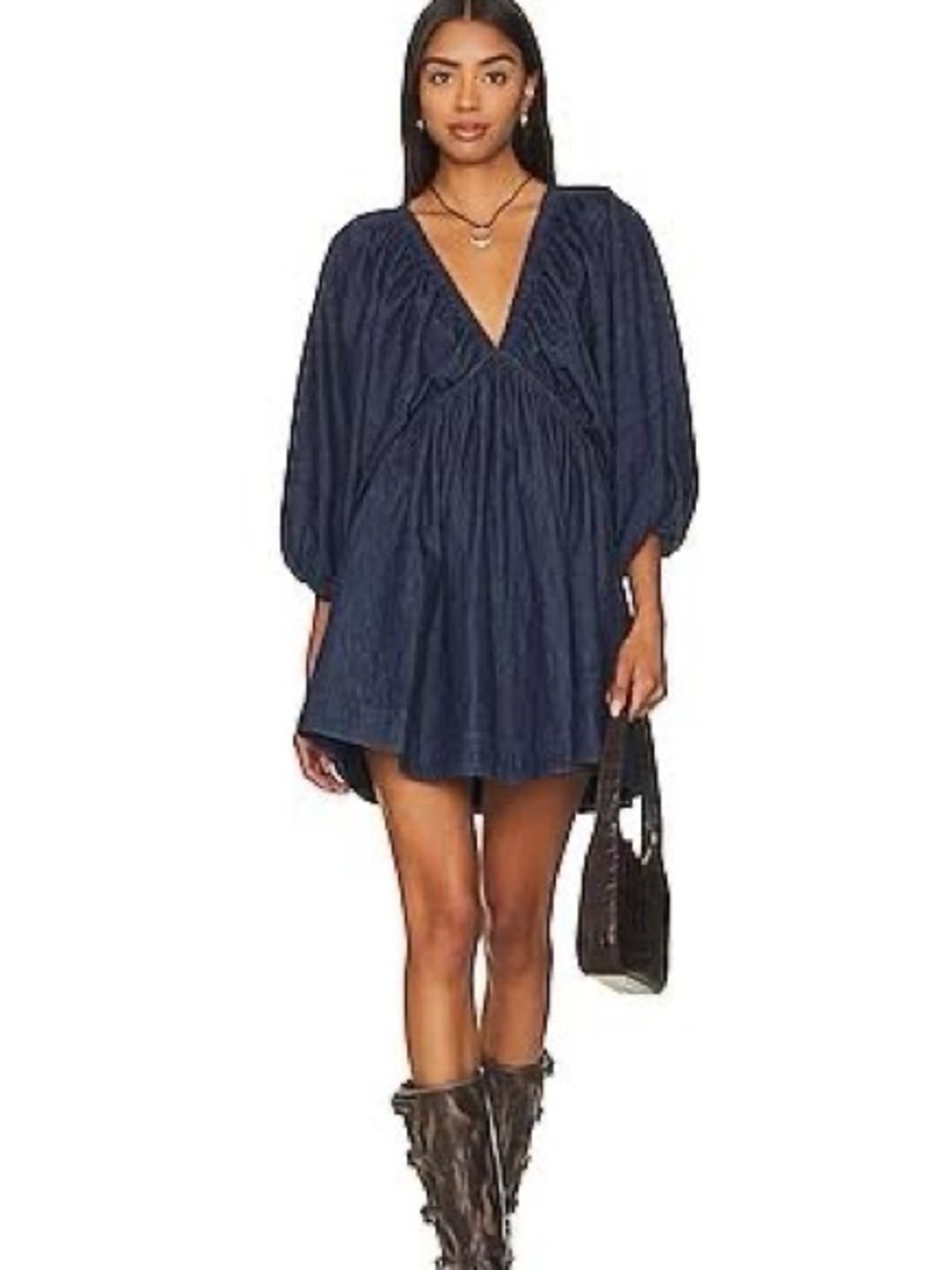 Free People Portia Denim Mini Dress